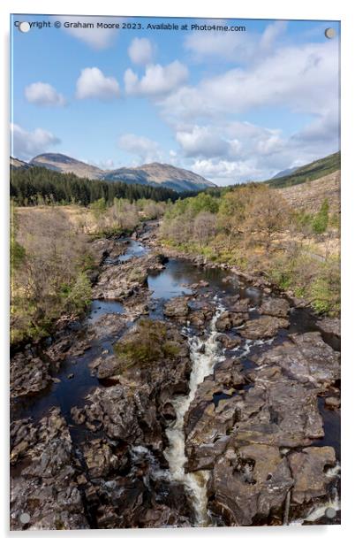 Falls of Orchy elevated view Acrylic by Graham Moore