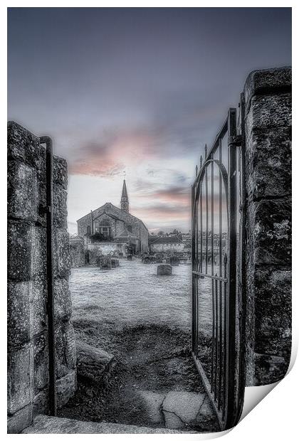 Graveyard and Church Print by Duncan Loraine