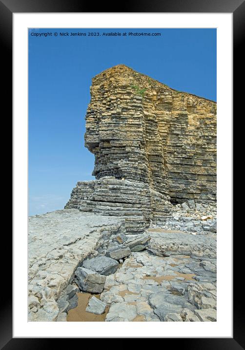 Nash Point Cliff Face Glamorgan Heritage Coast  Framed Mounted Print by Nick Jenkins