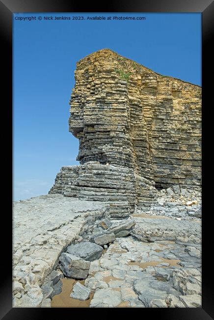 Nash Point Cliff Face Glamorgan Heritage Coast  Framed Print by Nick Jenkins