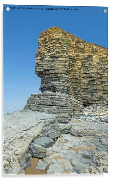 Nash Point Cliff Face Glamorgan Heritage Coast  Acrylic by Nick Jenkins