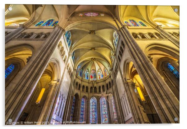 St John the Baptist Cathedral Basilica Lyon France Acrylic by William Perry