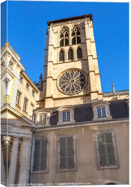 St John the Baptist Cathedral Outside Plaza Lyon France Canvas Print by William Perry