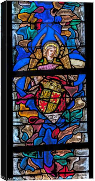 Angel Stained Glass Cathedral Basilica Lyon France Canvas Print by William Perry
