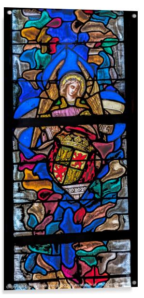 Angel Stained Glass Cathedral Basilica Lyon France Acrylic by William Perry