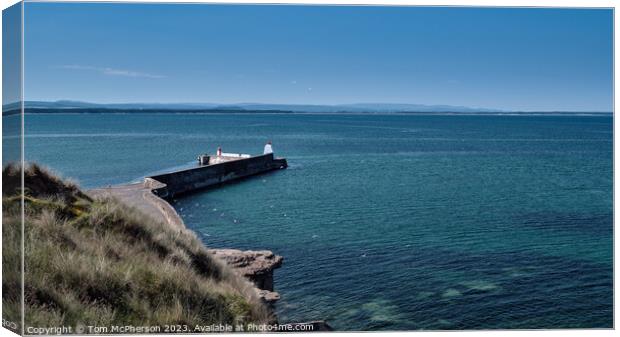 Serene Beauty of Burghead North Pier Seascape Canvas Print by Tom McPherson