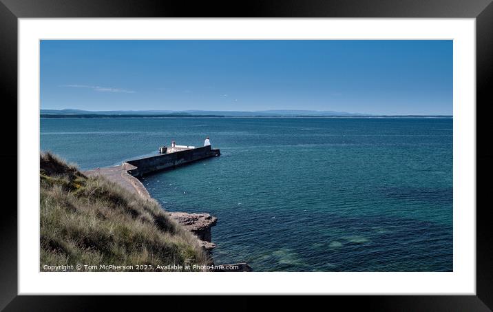 Serene Beauty of Burghead North Pier Seascape Framed Mounted Print by Tom McPherson