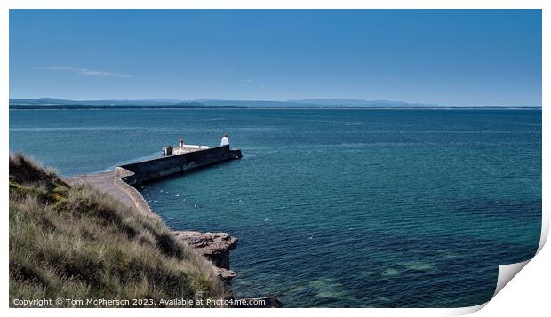Serene Beauty of Burghead North Pier Seascape Print by Tom McPherson