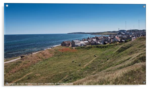 The Untamed Seascape of Burghead Village Acrylic by Tom McPherson