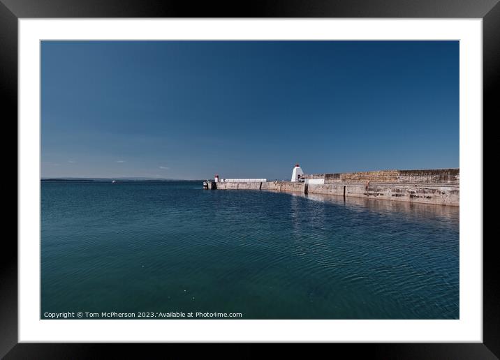 Burghead Harbour Entrance and North Pier Framed Mounted Print by Tom McPherson