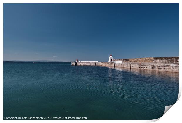 Burghead Harbour Entrance and North Pier Print by Tom McPherson