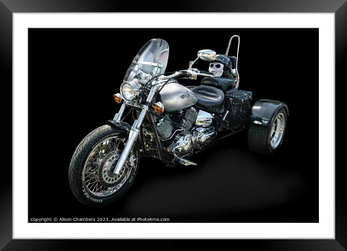 Yamaha Dragstar Trike Framed Mounted Print by Alison Chambers