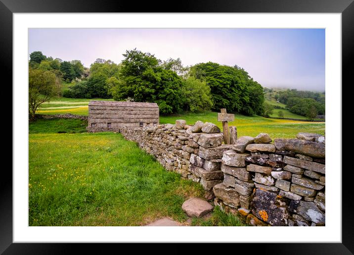 Dry Stone Walling: Muker Swaledale Framed Mounted Print by Tim Hill