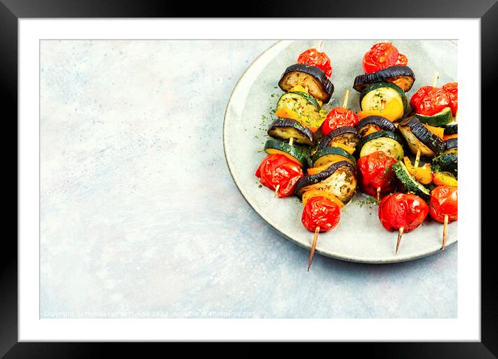 Colorful vegetable skewers. Framed Mounted Print by Mykola Lunov Mykola