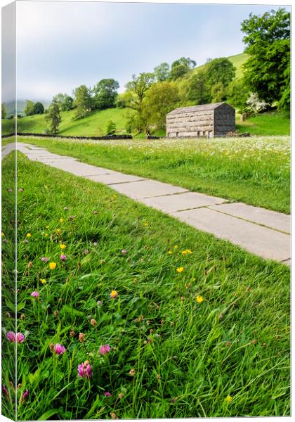 Muker Wildflower Meadows Swaledale Canvas Print by Tim Hill