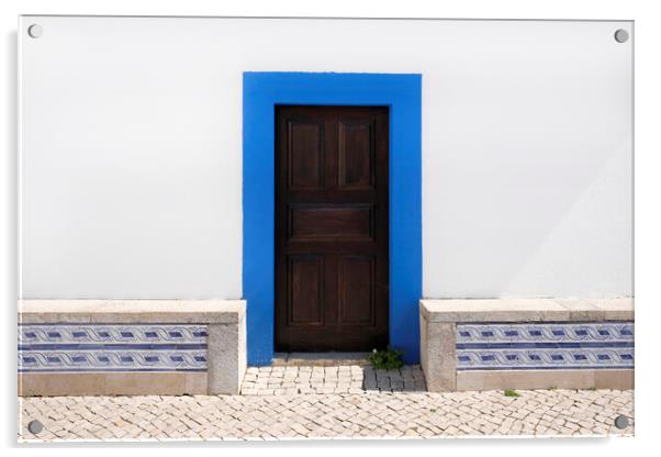 Wooden door in Ericeira, Portugal Acrylic by Lensw0rld 