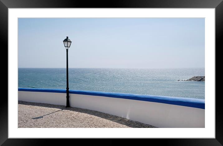 Coastal road with ocean view in Ericeira Framed Mounted Print by Lensw0rld 