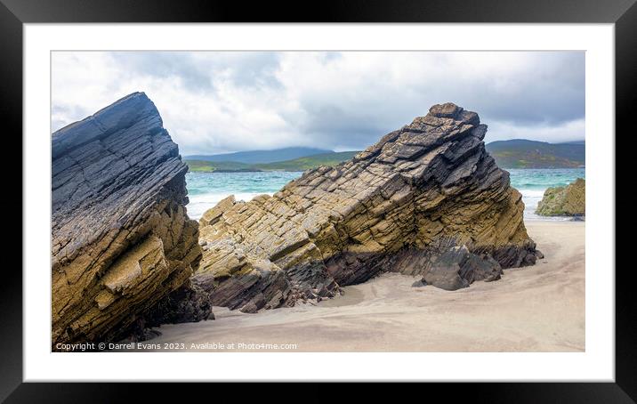 Rocky beach Framed Mounted Print by Darrell Evans