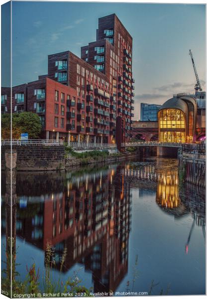 Leeds Railway Station in Reflection Canvas Print by Richard Perks