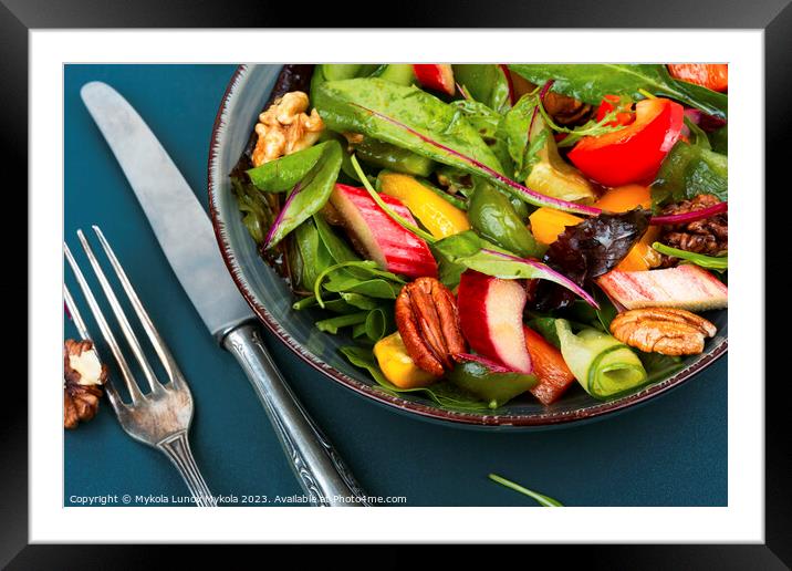 Dieting raw vegan salad. Framed Mounted Print by Mykola Lunov Mykola