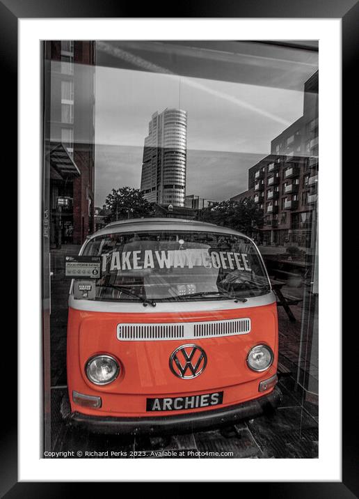 VW city Reflections Framed Mounted Print by Richard Perks