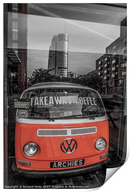 VW city Reflections Print by Richard Perks