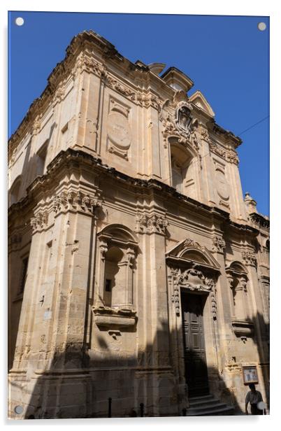 Church of St James in Valletta Acrylic by Artur Bogacki