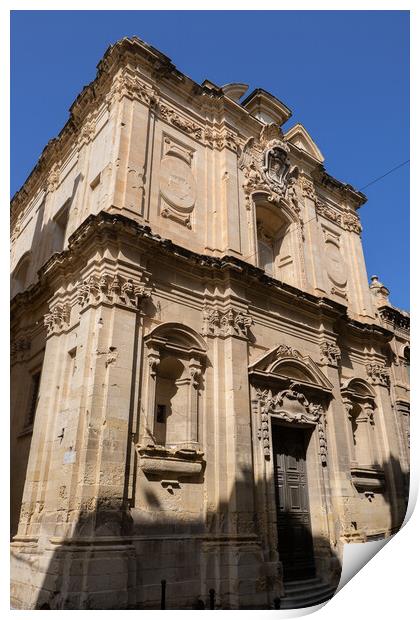 Church of St James in Valletta Print by Artur Bogacki