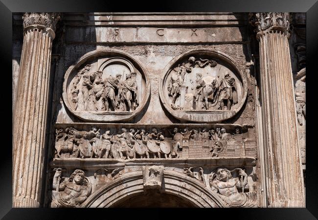 Arch of Constantine Reliefs Framed Print by Artur Bogacki