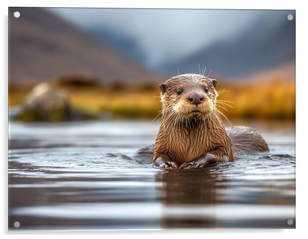 Scottish Otter Acrylic by Steve Smith