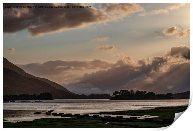 Loch Leven sunset Print by Graham Moore