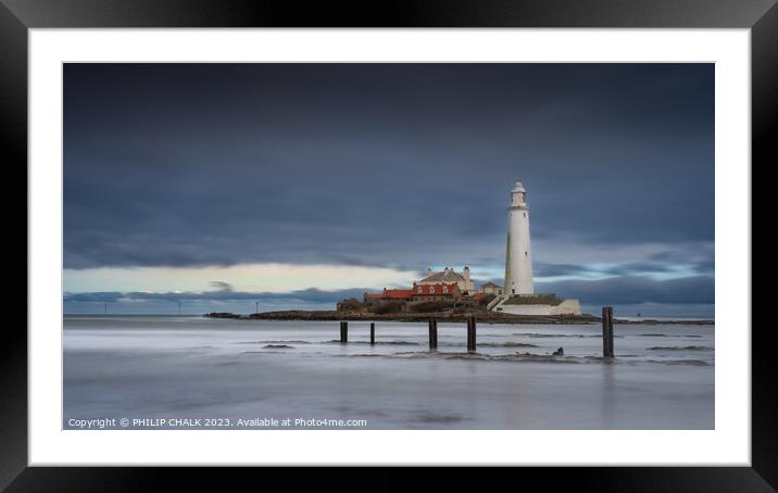 St Mary's lighthouse 901  Framed Mounted Print by PHILIP CHALK