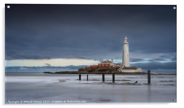 St Mary's lighthouse 901  Acrylic by PHILIP CHALK
