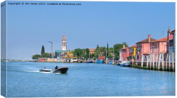 The approach to Burano - Panorama Canvas Print by Jim Jones