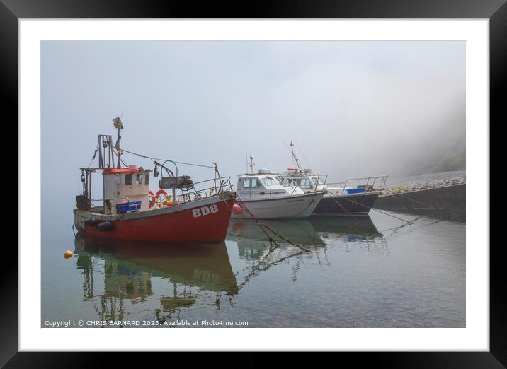 Boats In The Mist Framed Mounted Print by CHRIS BARNARD