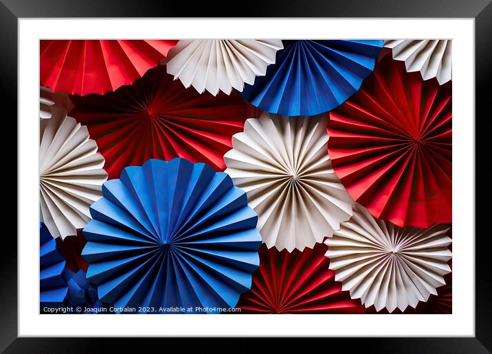 A vibrant and cheerful background composed of pape Framed Mounted Print by Joaquin Corbalan