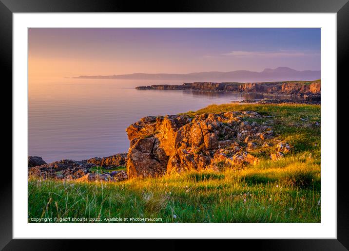 Ardnamurchan from Mull at sunset Framed Mounted Print by geoff shoults