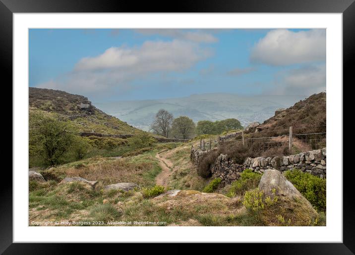 Enthralling Trek along Derbyshire's Curber Edge Framed Mounted Print by Holly Burgess