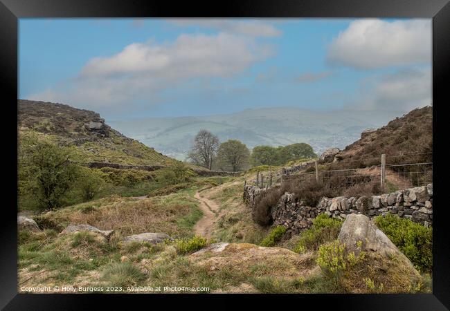 Enthralling Trek along Derbyshire's Curber Edge Framed Print by Holly Burgess