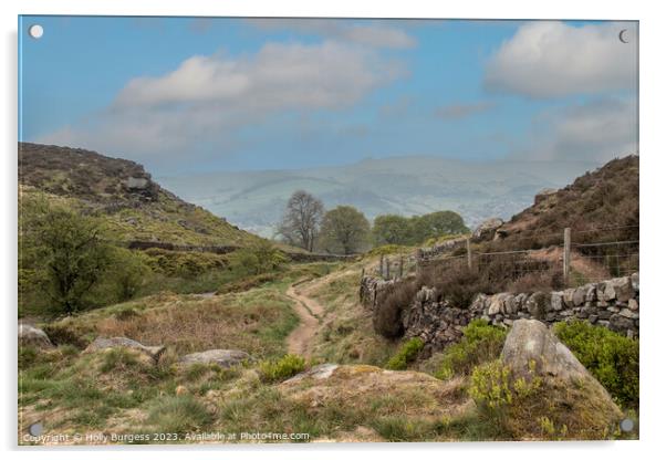 Enthralling Trek along Derbyshire's Curber Edge Acrylic by Holly Burgess