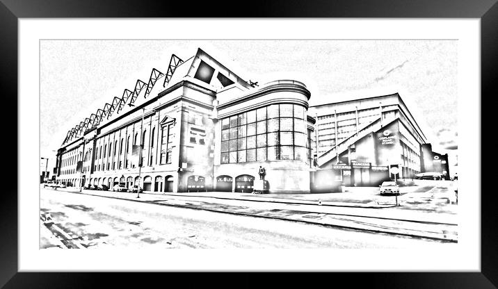Main stand, Ibrox stadium, Glasgow (abstract) Framed Mounted Print by Allan Durward Photography