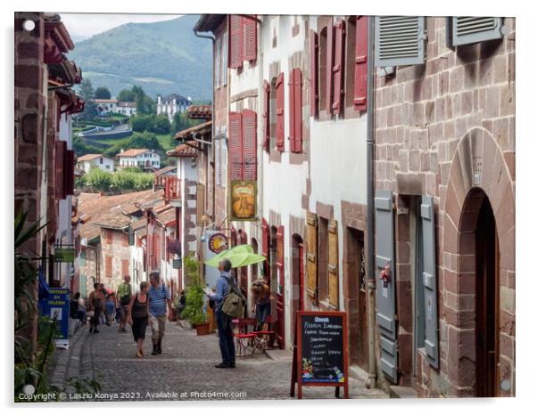 Rue de Citadelle - Saint Jean Pied de Port Acrylic by Laszlo Konya