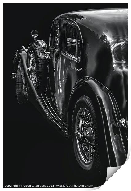 Classic MG Morris Car Print by Alison Chambers