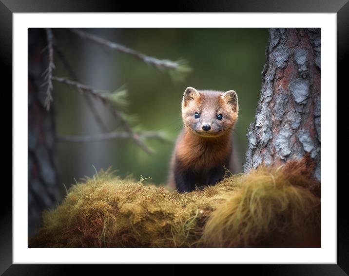 Young Pine Martin Framed Mounted Print by Steve Smith