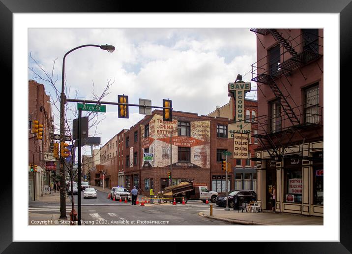 Urban Philadelphia Framed Mounted Print by Stephen Young