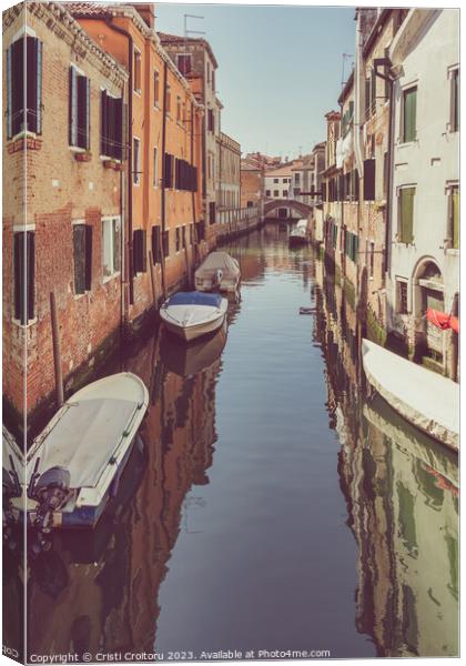 Water canal in Venice. Canvas Print by Cristi Croitoru