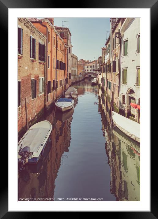 Water canal in Venice. Framed Mounted Print by Cristi Croitoru