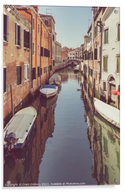 Water canal in Venice. Acrylic by Cristi Croitoru