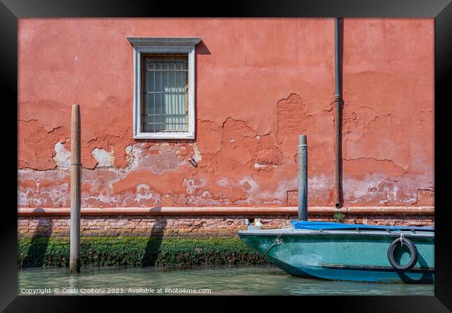 Boat in Venice. Framed Print by Cristi Croitoru