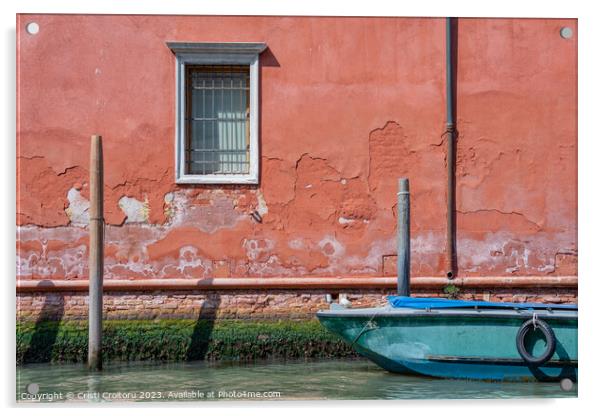 Boat in Venice. Acrylic by Cristi Croitoru
